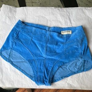We The Free Bright Blue High Waist Shortie Shorts, S